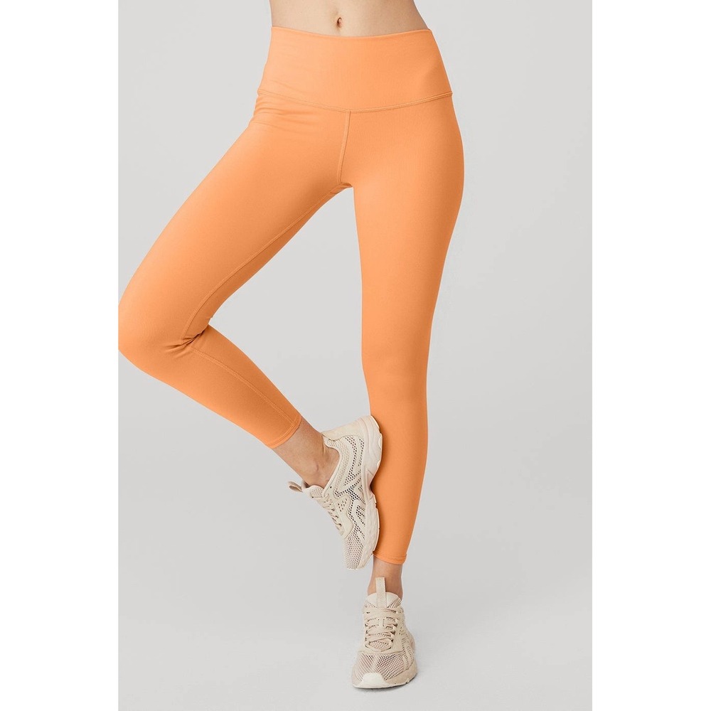 Alo Yoga 7/8 High-Waist Airbrush Leggings in Cantalope Sz L Athleisure
